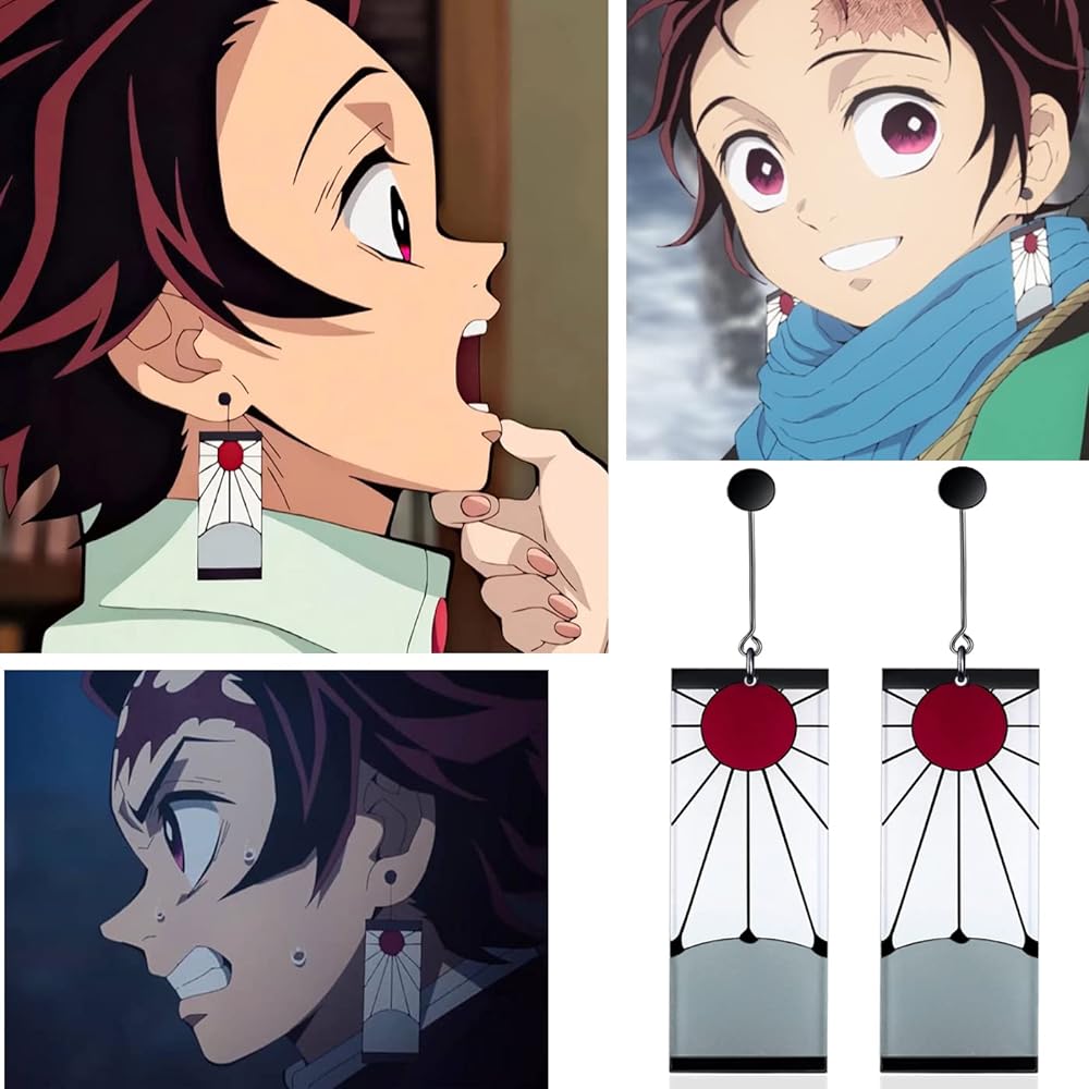Aretes de Tanjiro Hanafuda (a presión)