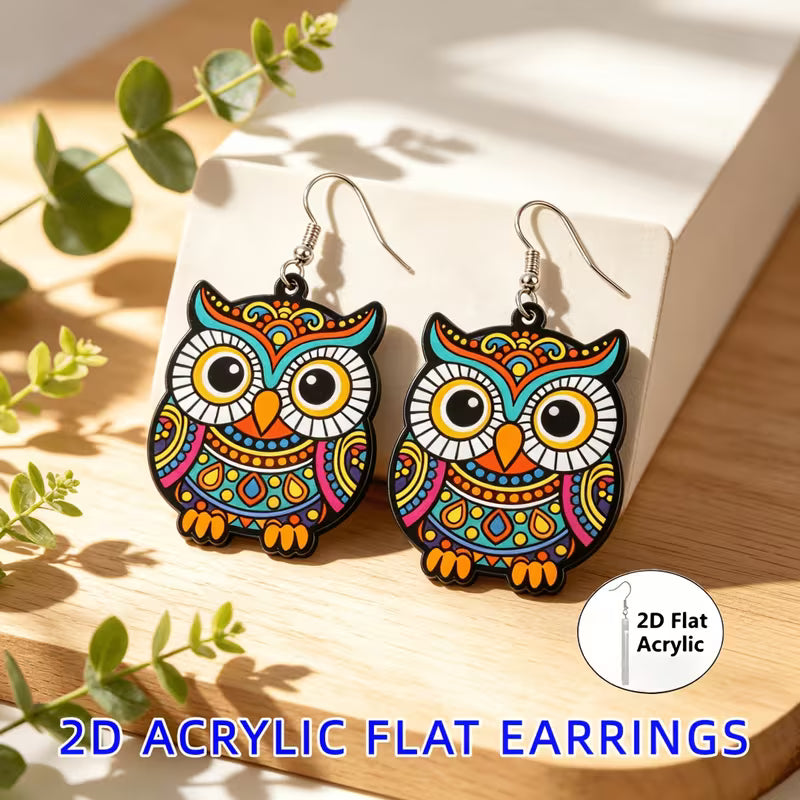2x Aretes de Buho colorido