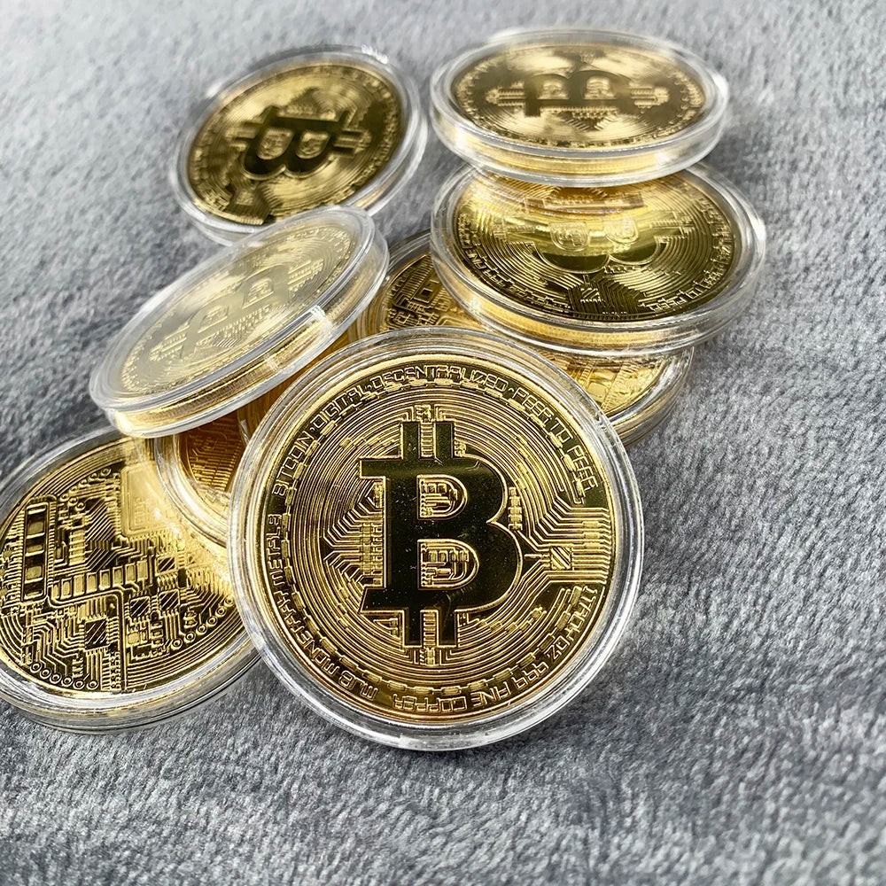Moneda Bitcoin de colección (Dorada)