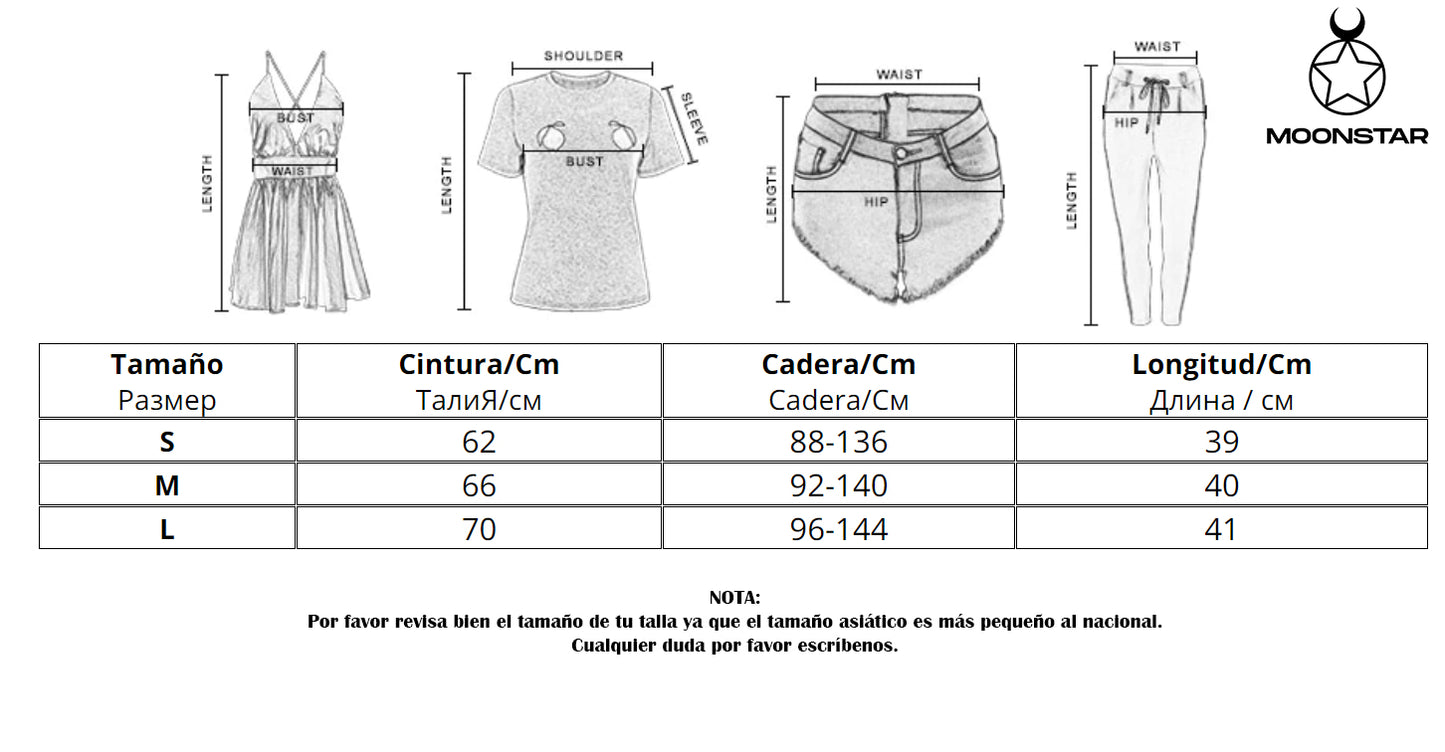 Falda punk tipo escolar con licra - Moonstar