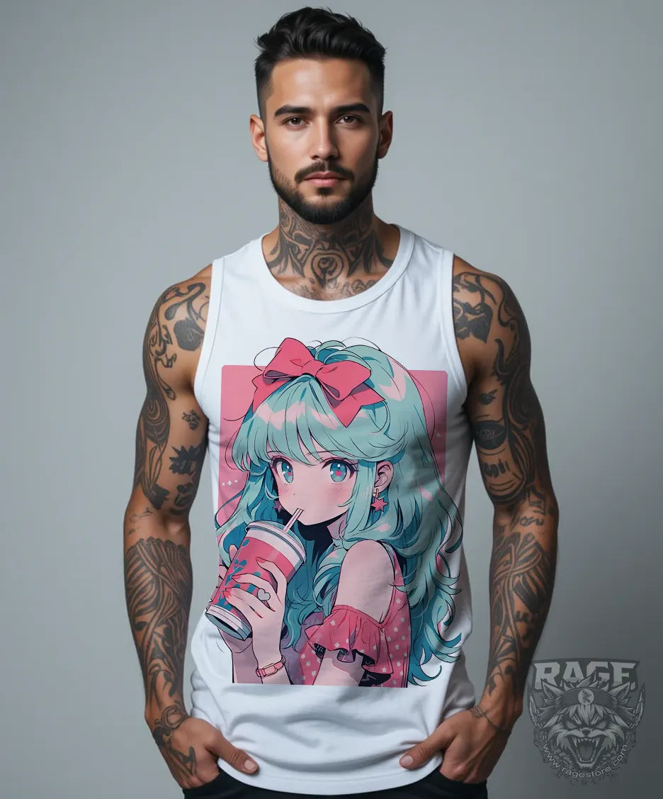 Camiseta Chica Anime con Smoothie