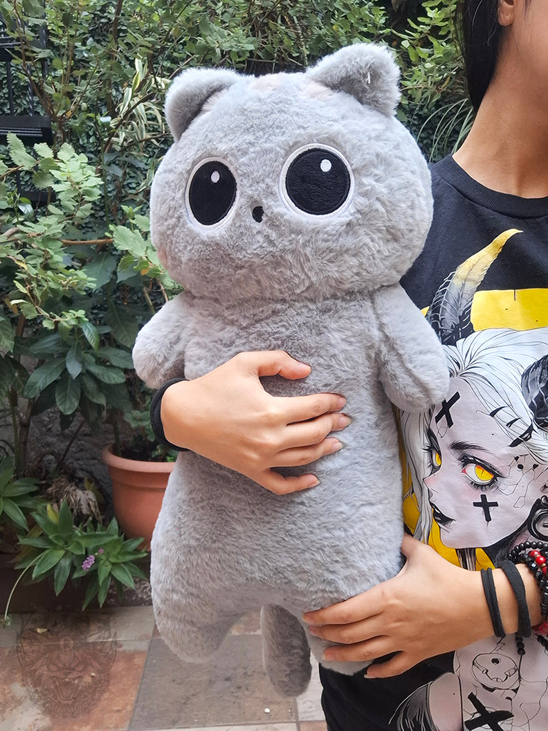 Peluche de Gato gris parado (3 Tamaños a elegir)