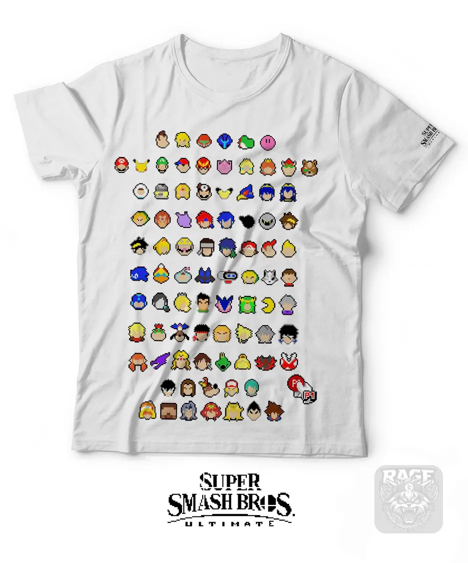 Smash Bros Ultimate Personajes Pixel (Playera o Blusa)
