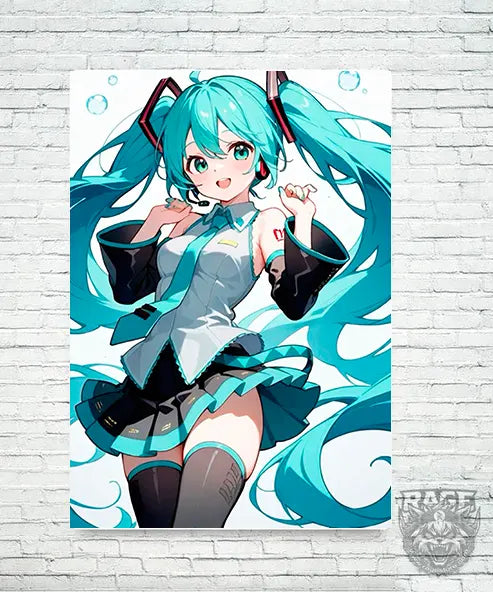 Póster Miku Hatsune anime (Papel Foto o Metálico)