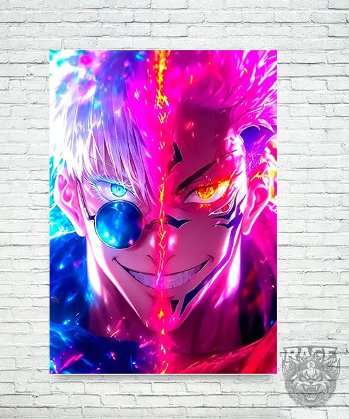 Póster Gojo vs Sukuna rivales (Papel Foto o Metálico)