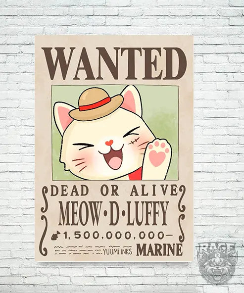 Póster Meow D Luffy (Papel Foto o Metálico)