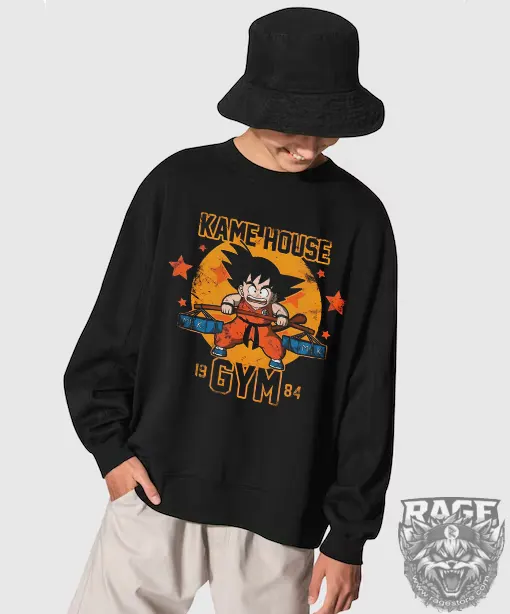 Suèter negro Kame House Gym - Goku (dtg)