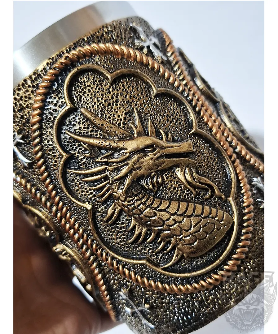 Taza de Dragón - Taza Metálica con relieve