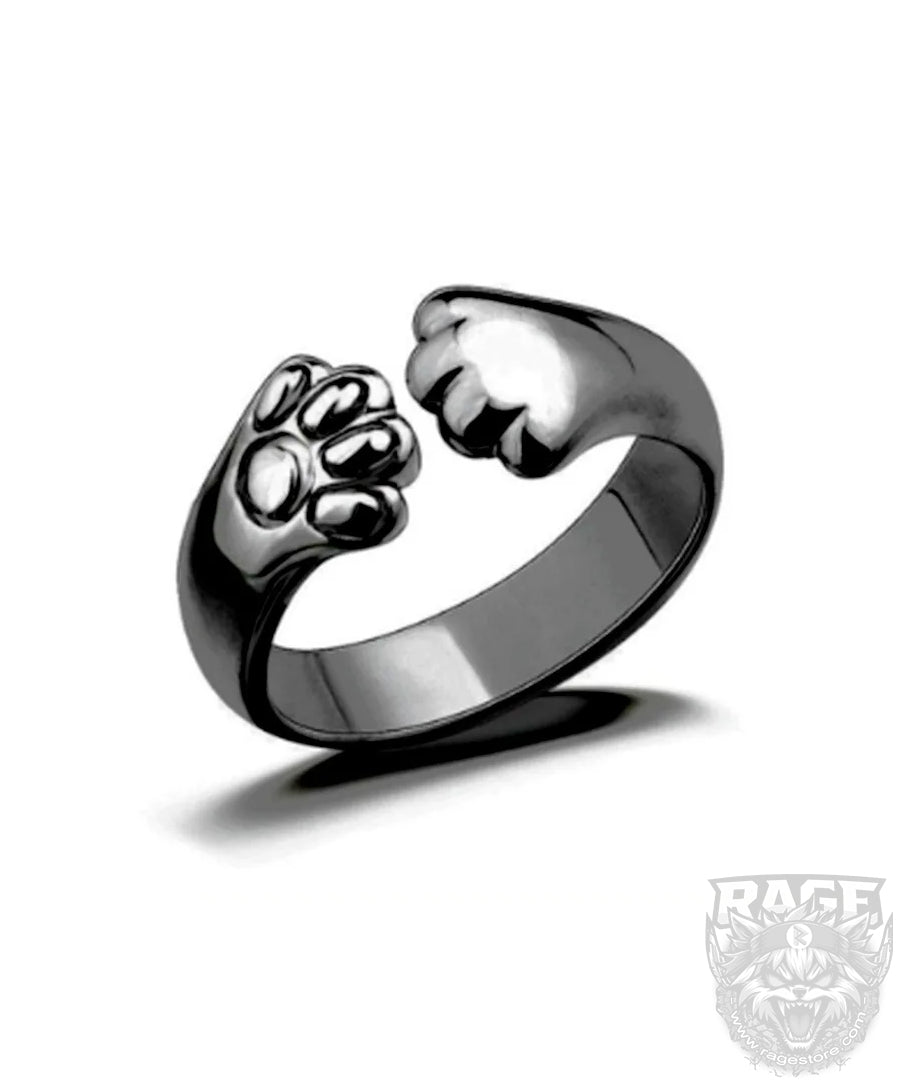 Anillo de patitas de Gato (Negro)