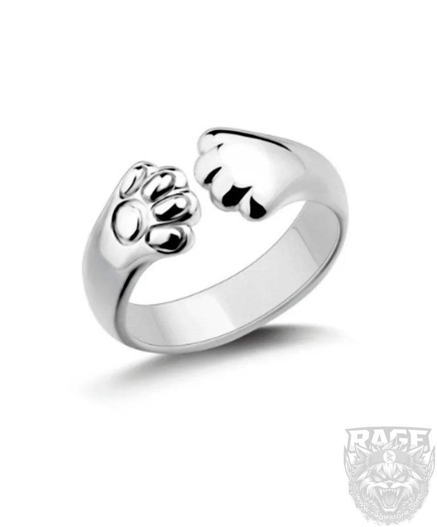 Anillo de patitas de Gato (Plateado)