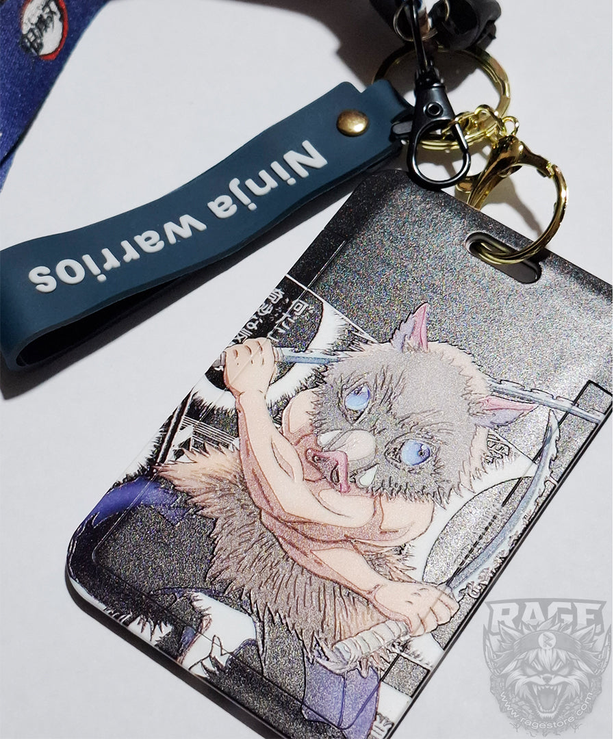 Lanyard Inosuke ataque + porta documento - Demon Slayer