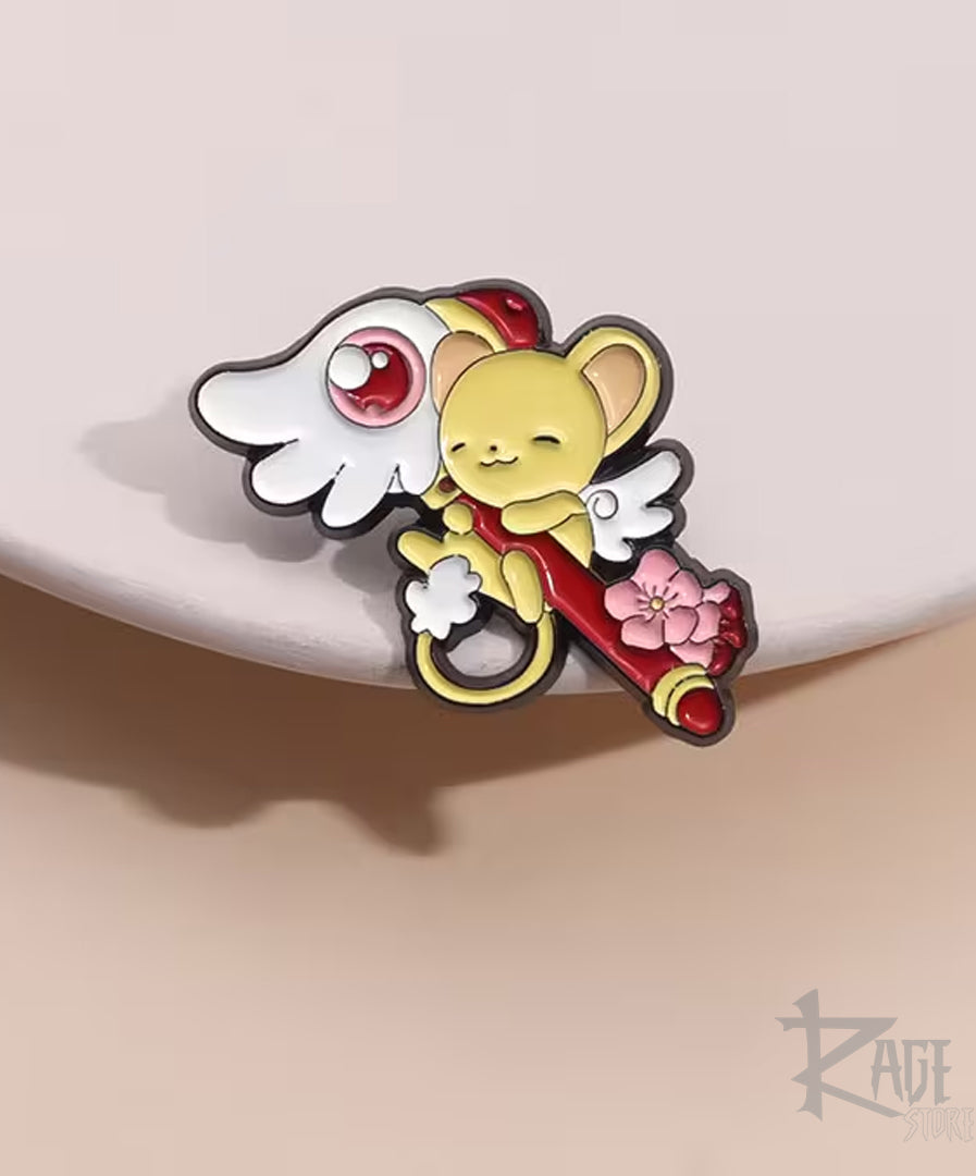 Pin Kero abrasando el bastón del sello - Sakura Card Captor