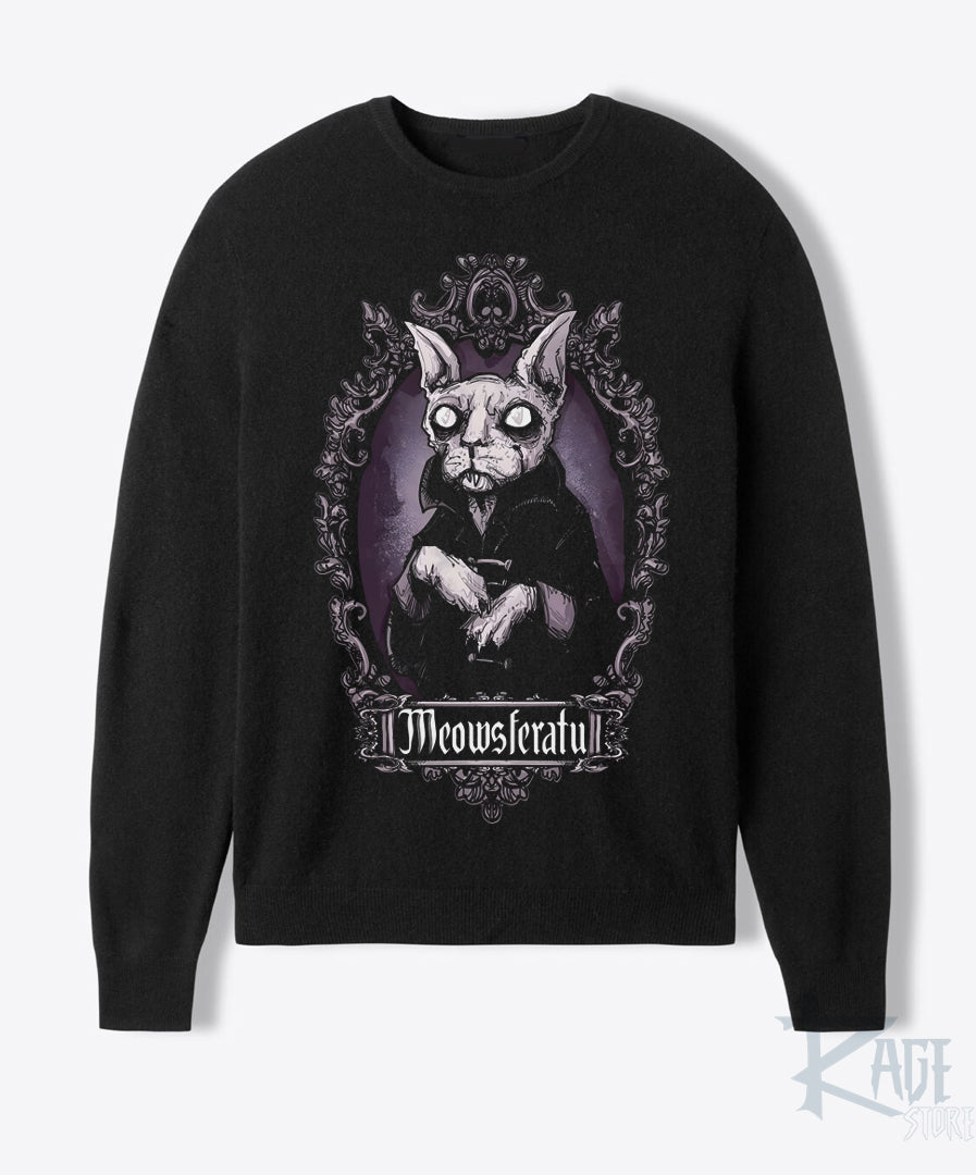 Suèter negro Meowsferatu (dtg)