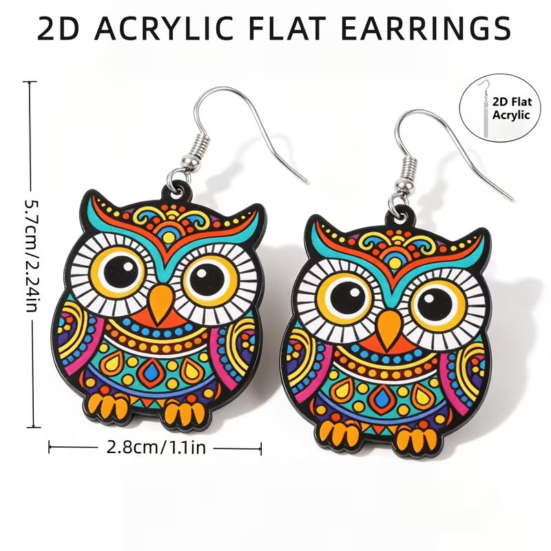2x Aretes de Buho colorido