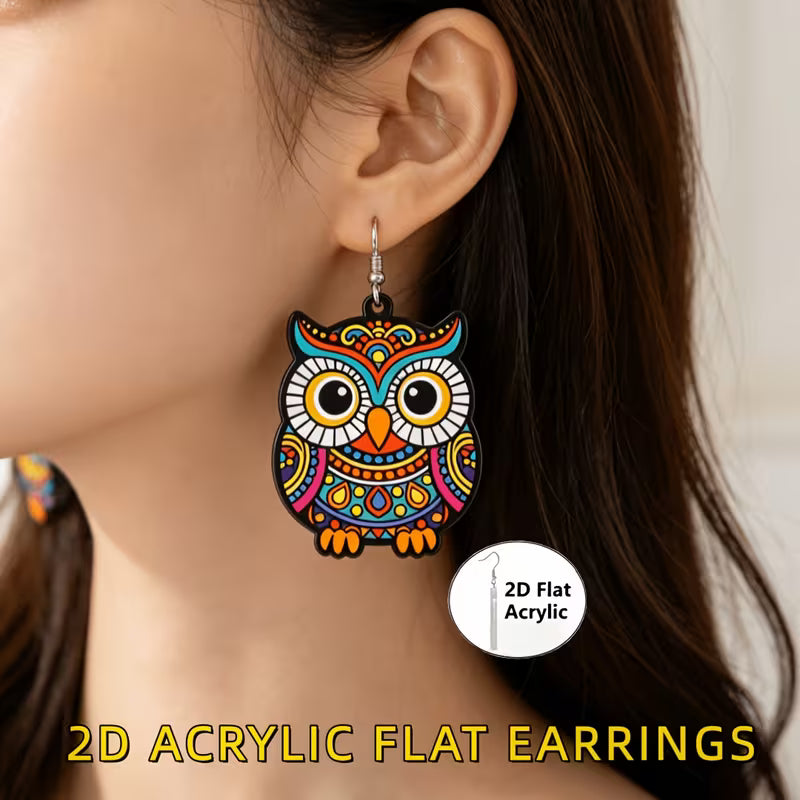 2x Aretes de Buho colorido
