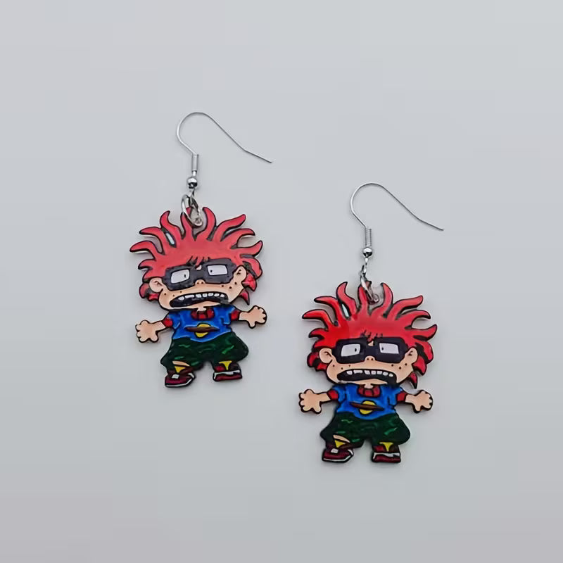 2x Aretes de Carlitos asustado 2D - Rugrats