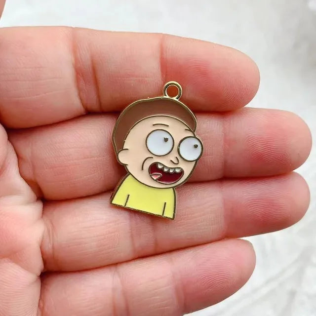 1x Dije de caras de personajes de Rick y Morty