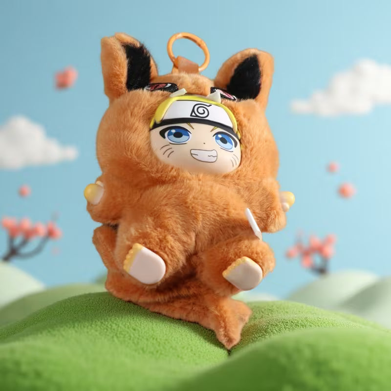 Naruto Uzumaki y Kurama chibi llavero de peluche Bag Charm estilo Labubu
