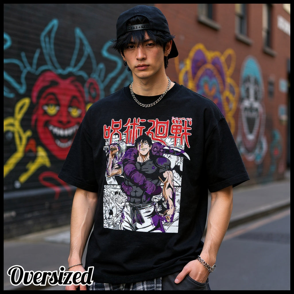 Playera Oversized Toji Fushiguro pose (dtg) 100% algodón - Jujutsu Kaisen