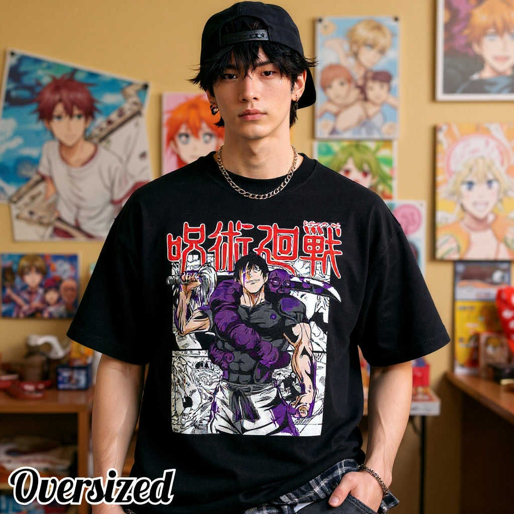 Playera Oversized Toji Fushiguro pose (dtg) 100% algodón - Jujutsu Kaisen