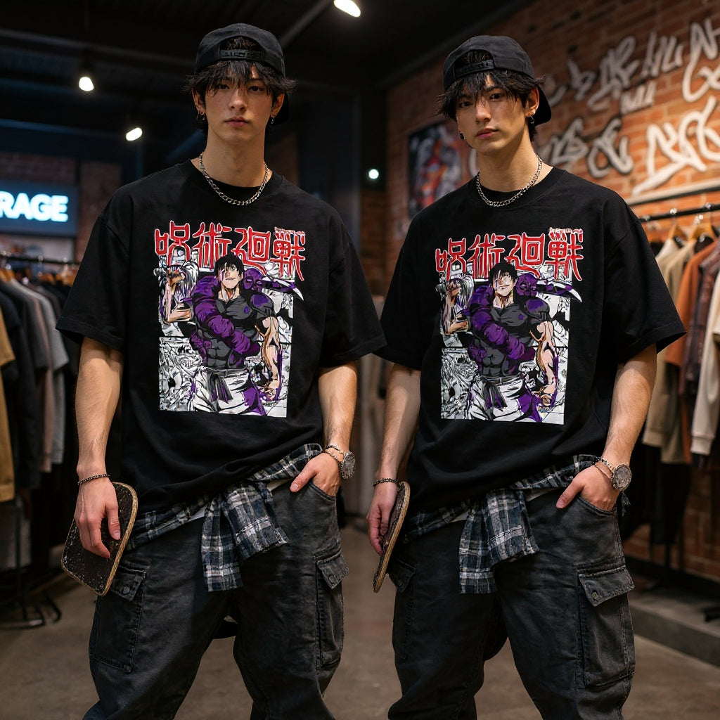 Playera Oversized Toji Fushiguro pose (dtg) 100% algodón - Jujutsu Kaisen