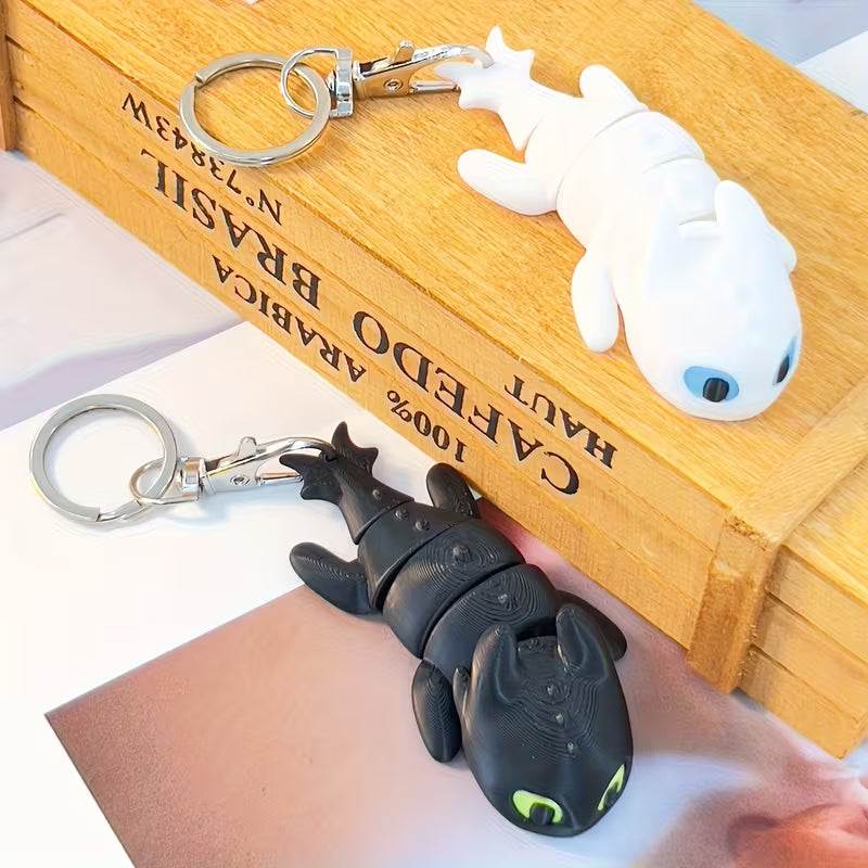 2x kit de llaveros Dragones Articulados - Chimuelo y furia Luminosa