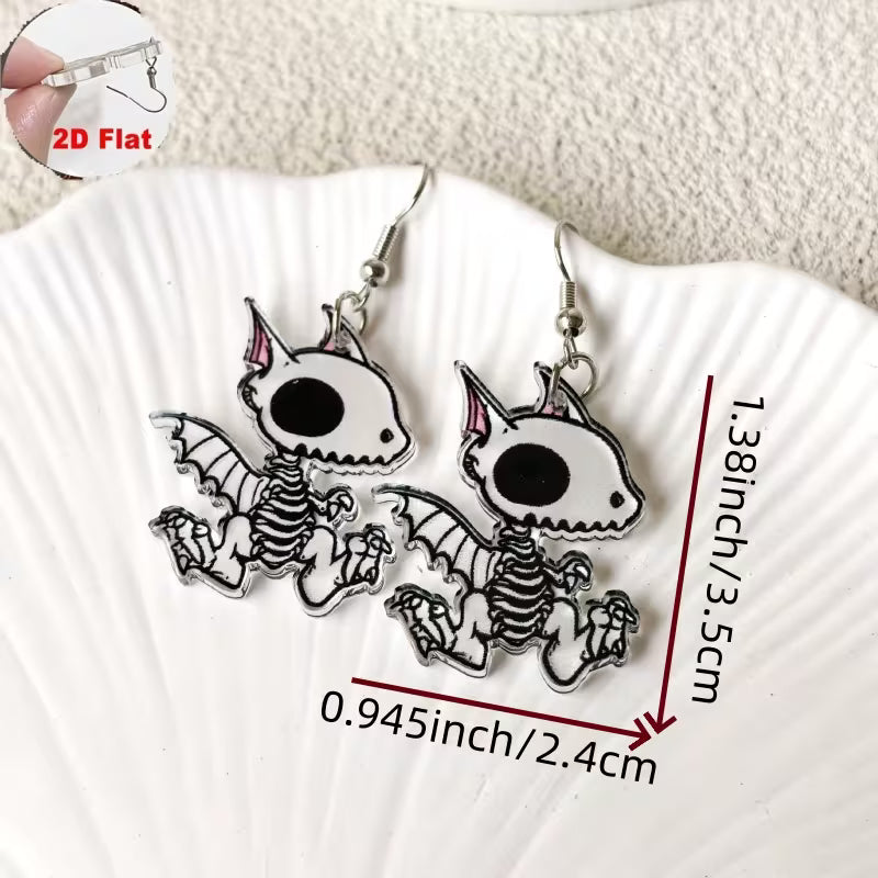 2x Aretes de Murciélago Calavera
