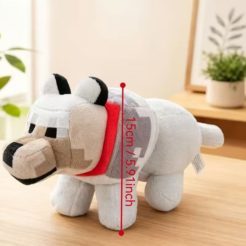 Peluche de Lobo de Minecraft pixel V2 (15 cm)
