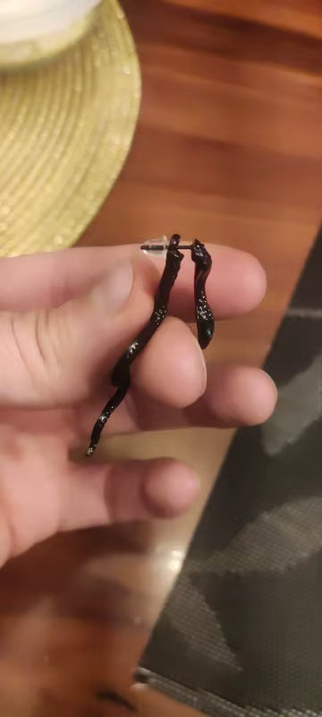 2x Aretes de Serpientes Negras