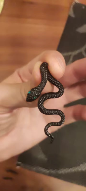 2x Aretes de Serpientes Negras