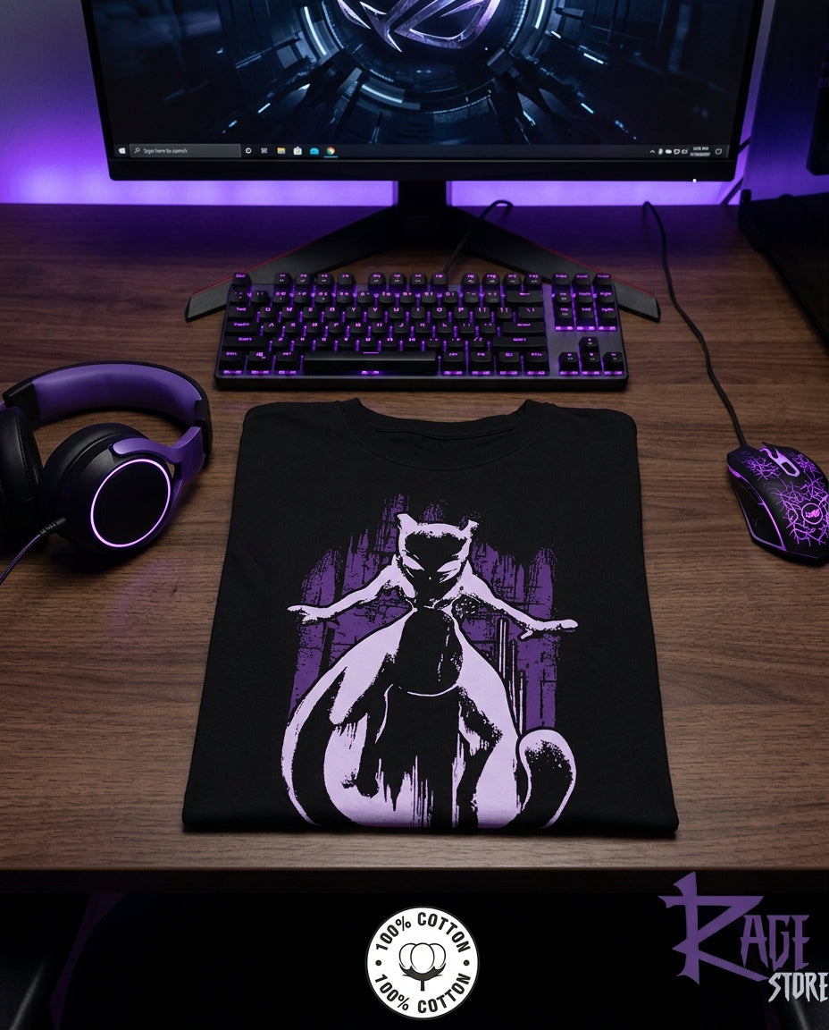 Mewtwo dios (dtg) Playera 100% algodón
