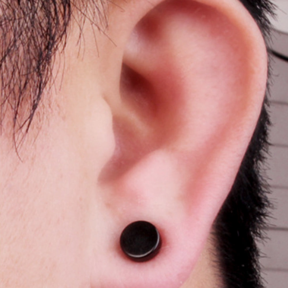 2x Piercing Magnético negro - Aretes magneticos para hombres