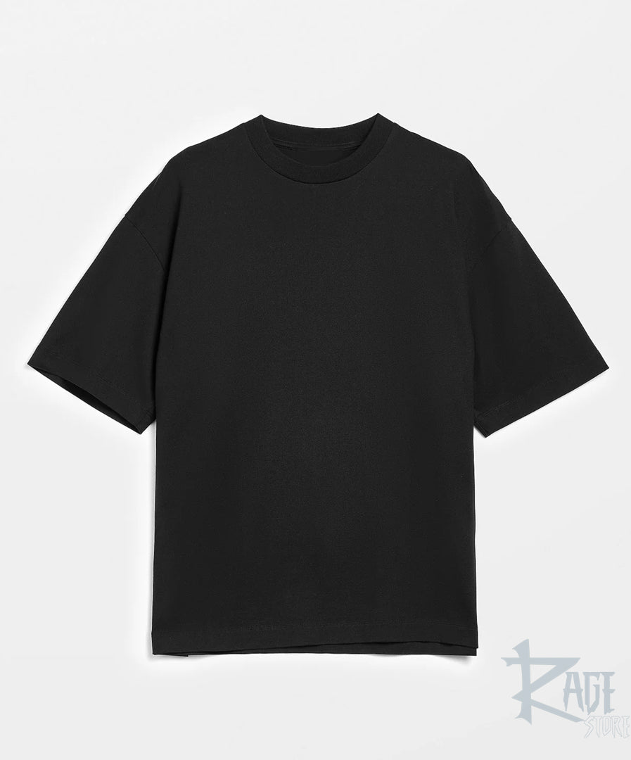 Playera Negra Oversized 100% algodón (Sin impresión)