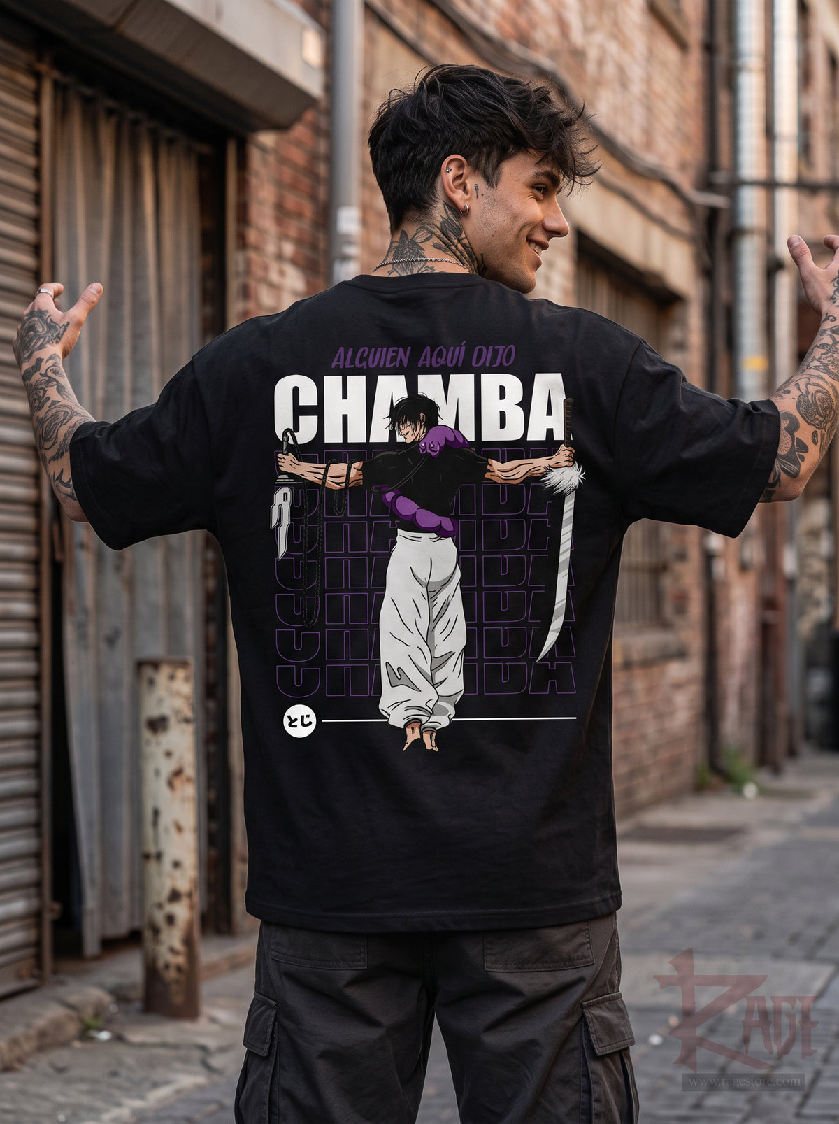 Playera Oversized CHAMBA de Toji Fushiguro (dtg) 100% algodón - Jujutsu Kaisen