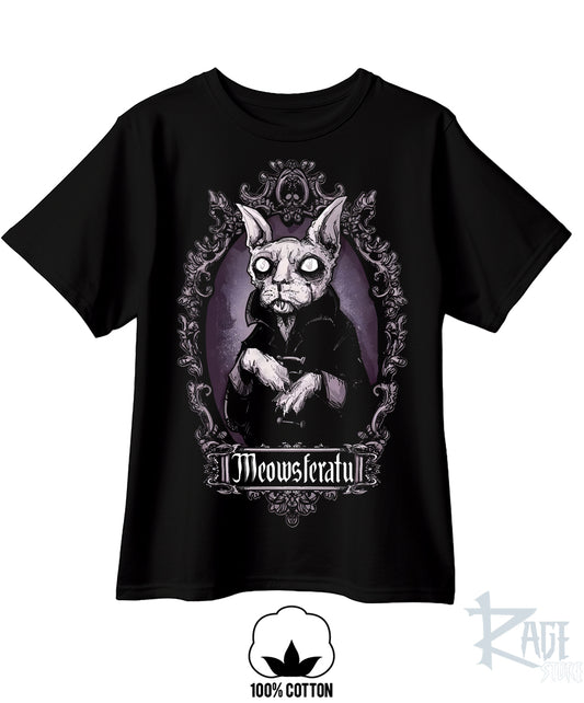 Meowsferatu (dtg) - El Gato Vampiro - Playera 100% algodón