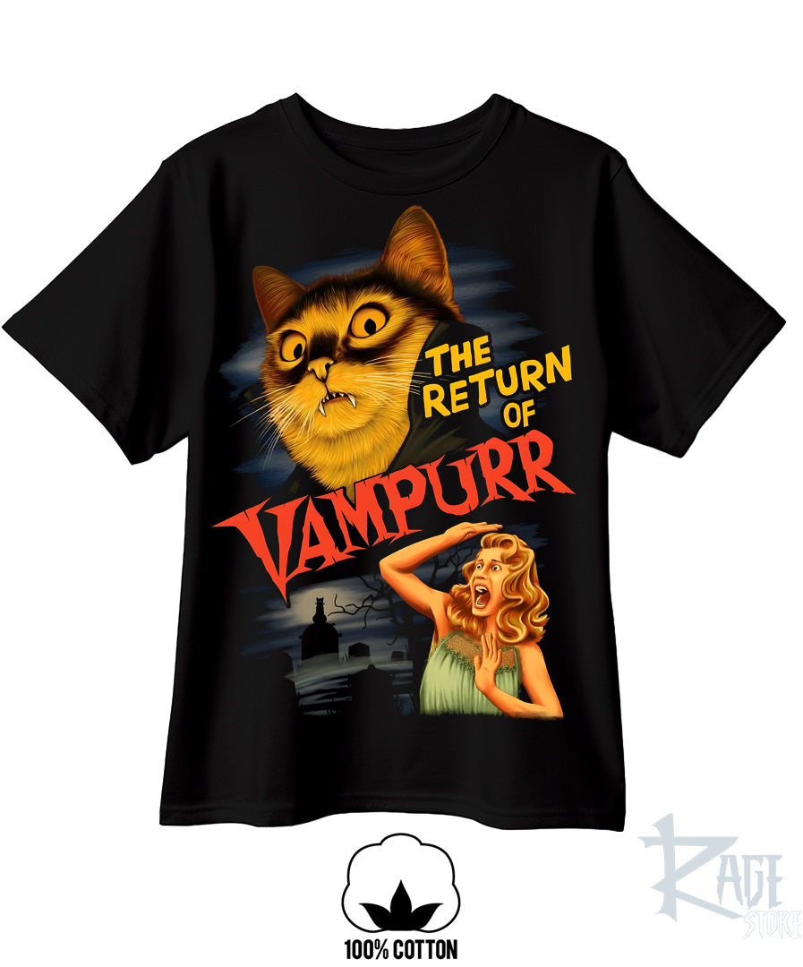 El Regreso de Vampurr (dtg) - El Gato Vampiro - Playera 100% algodón