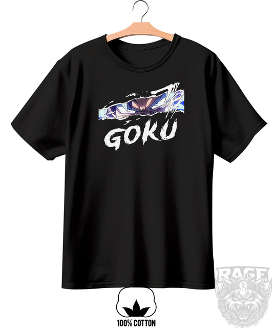 Ojos de Goku - playera rota (dtg)