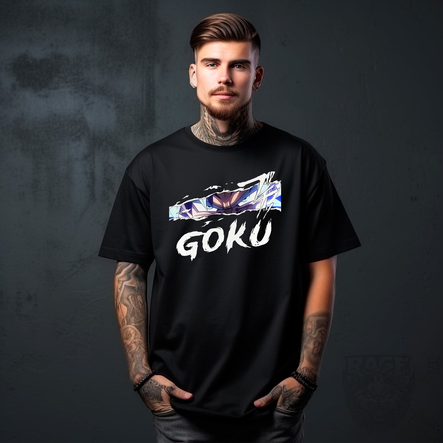 Ojos de Goku - playera rota (dtg)