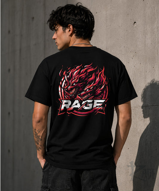 Dragones Rage -Playera negra 100% algodón oficial (dtg)