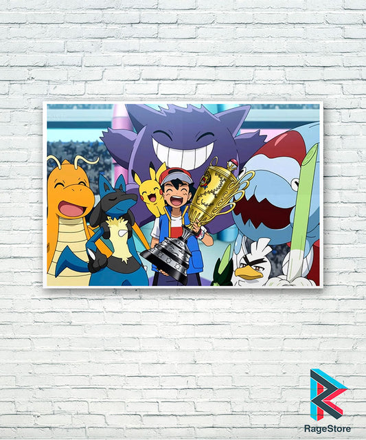 Póster Campeón Mundial - Pokemon (Papel Foto o Metálico)