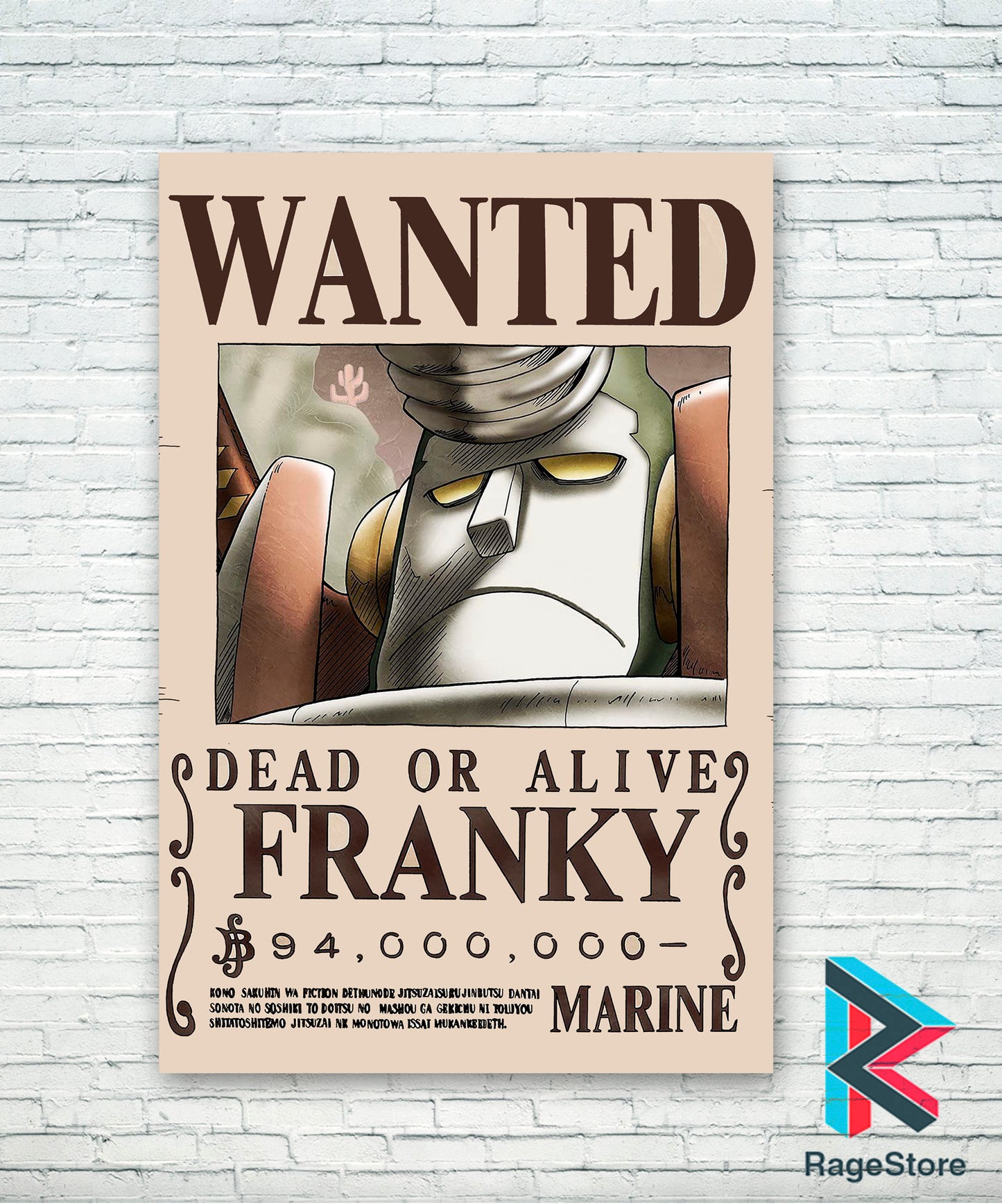 Póster Wanted Franky - One Piece (Papel Foto ó Metálico)