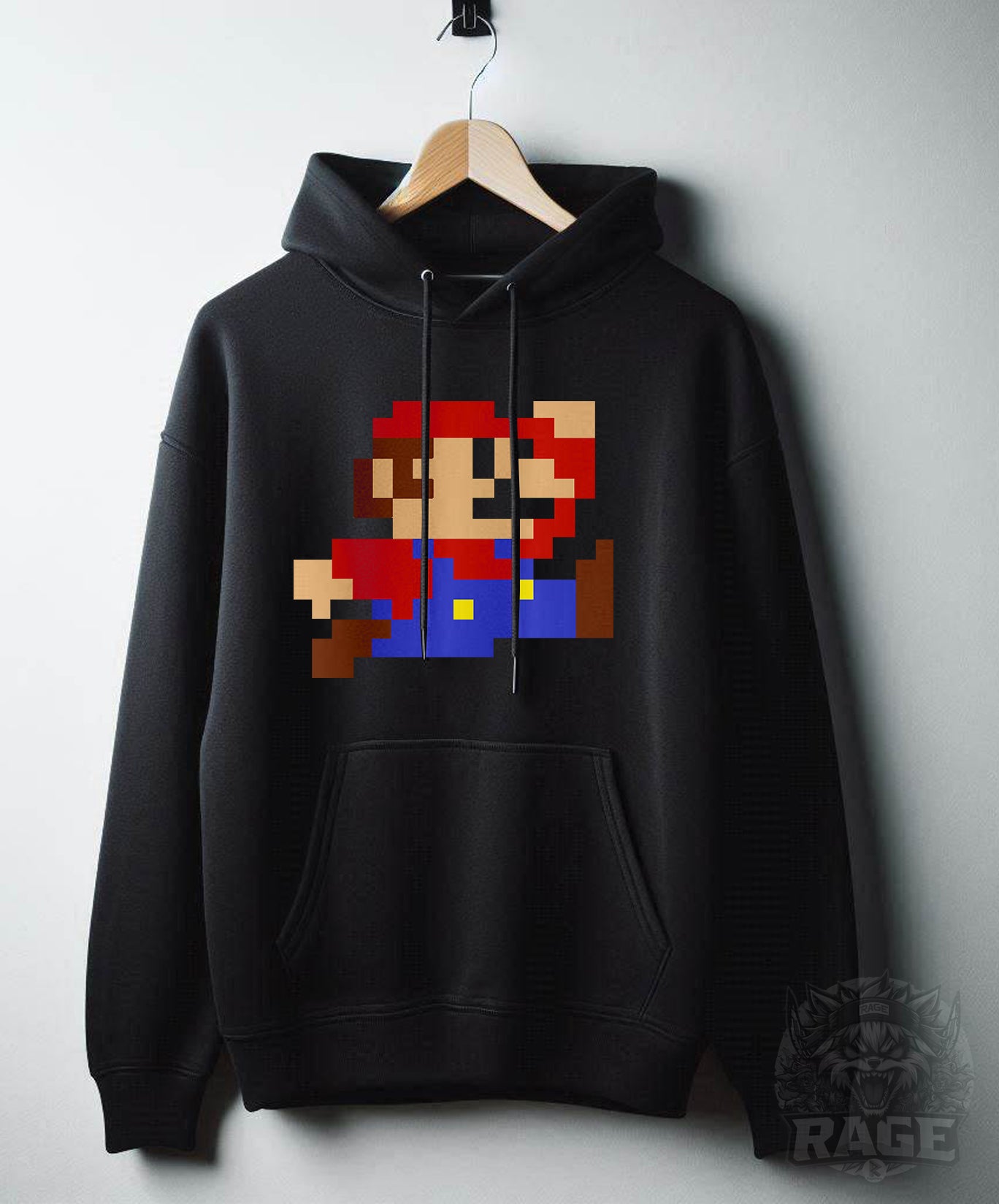 Hoodie negro Mario Pixel