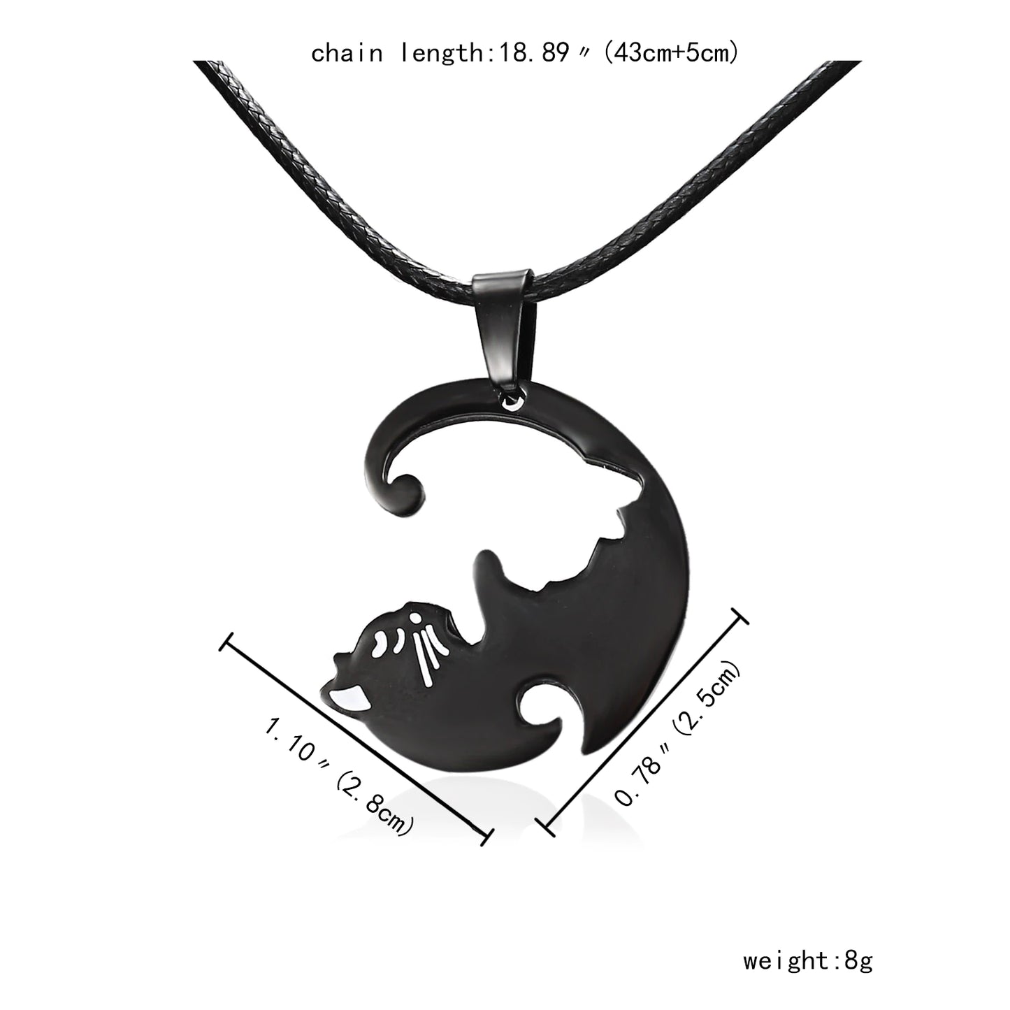 2x Collares de gatos Yin Yang - Collares para parejas