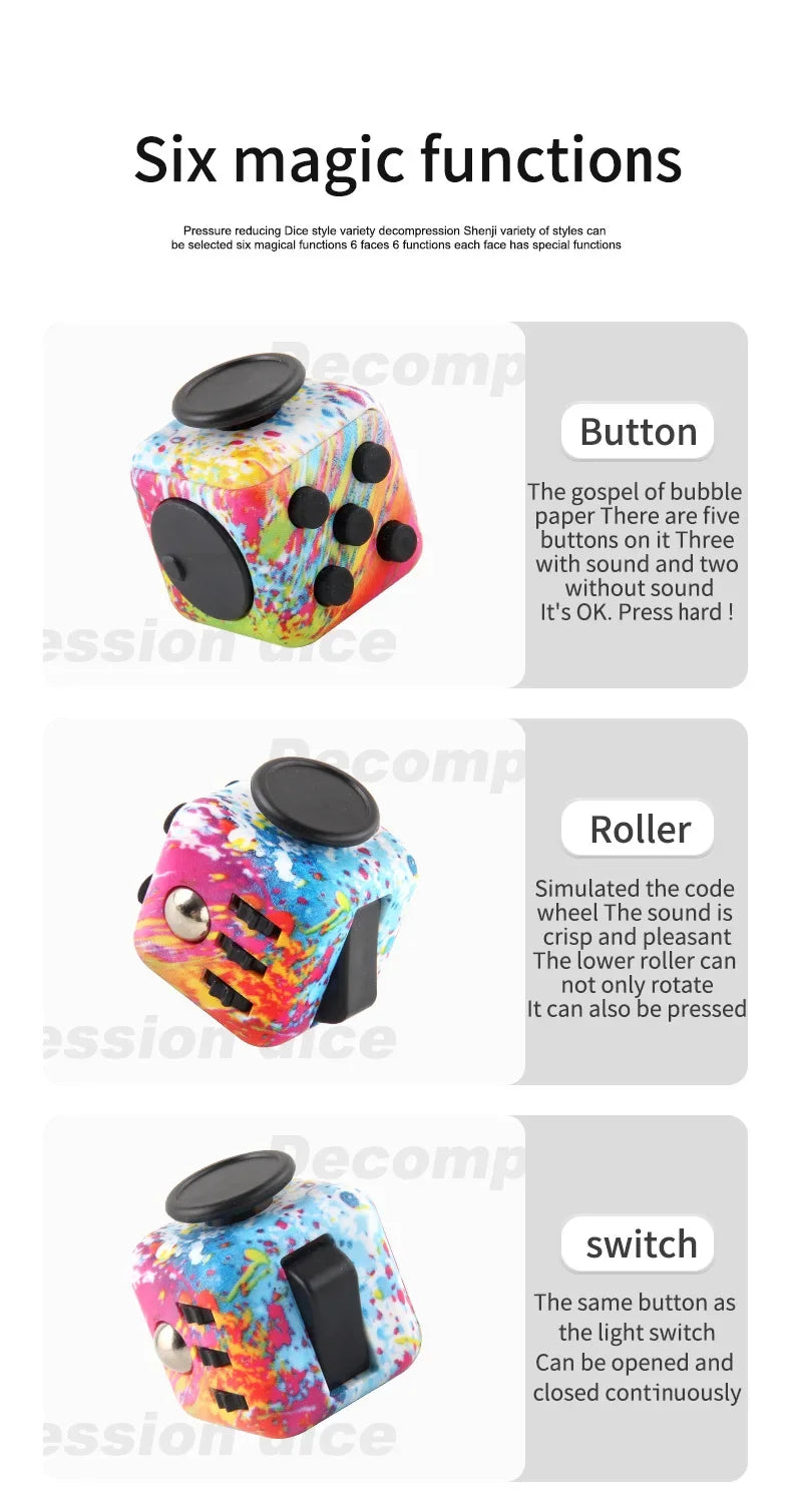 Cubo antiestrés Fidget anti ansiedad cúbico (Verde/Negro)