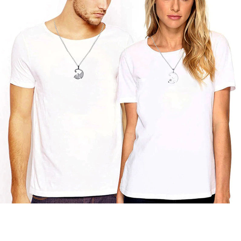 2x Collares de gatos Yin Yang - Collares para parejas