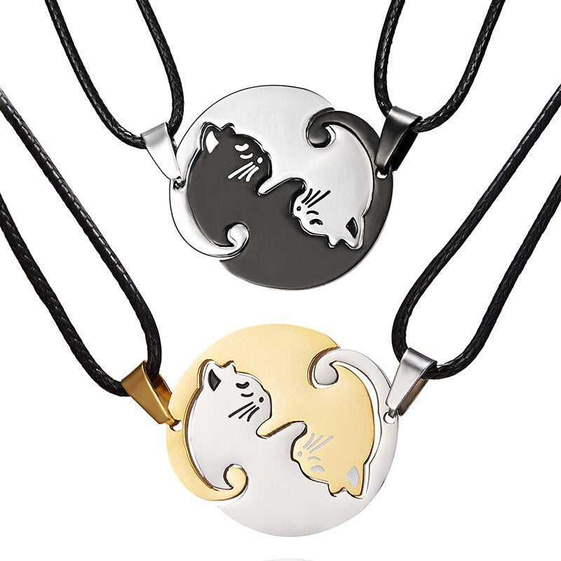 2x Collares de gatos Yin Yang - Collares para parejas