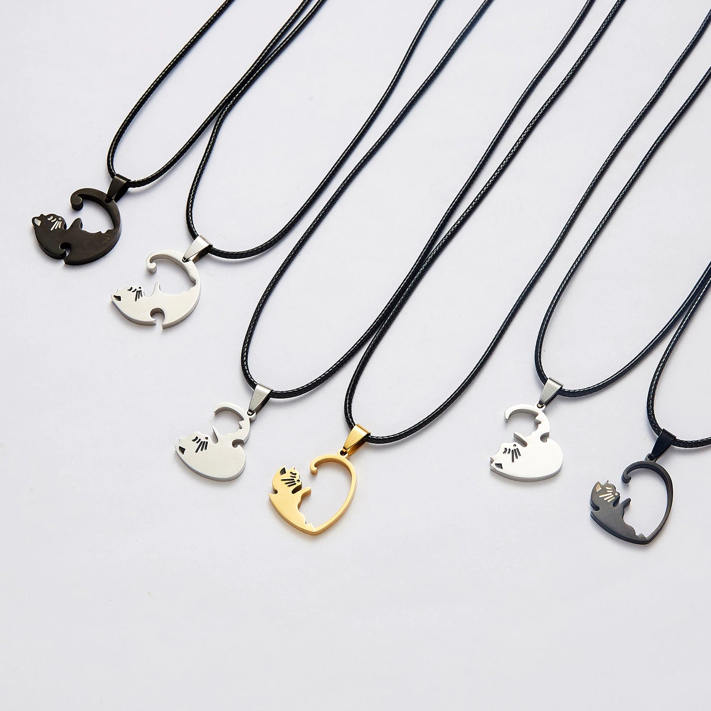 2x Collares de gatos Yin Yang - Collares para parejas