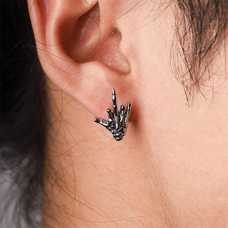 2x Aretes dedo de enmedio de Calavera