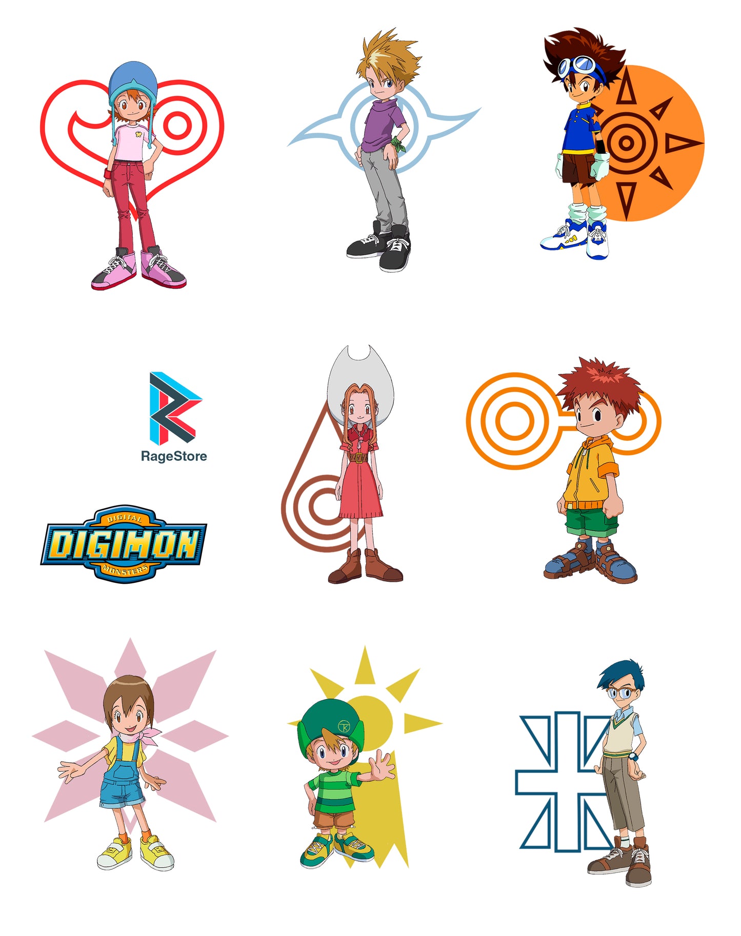 Stickers Niños Elegidos - Digimon