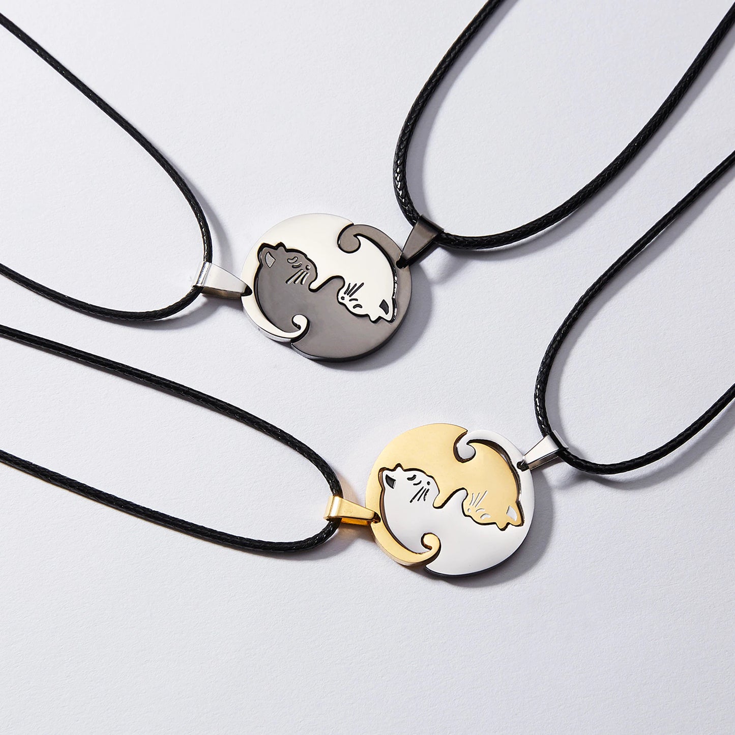 2x Collares de gatos Yin Yang - Collares para parejas